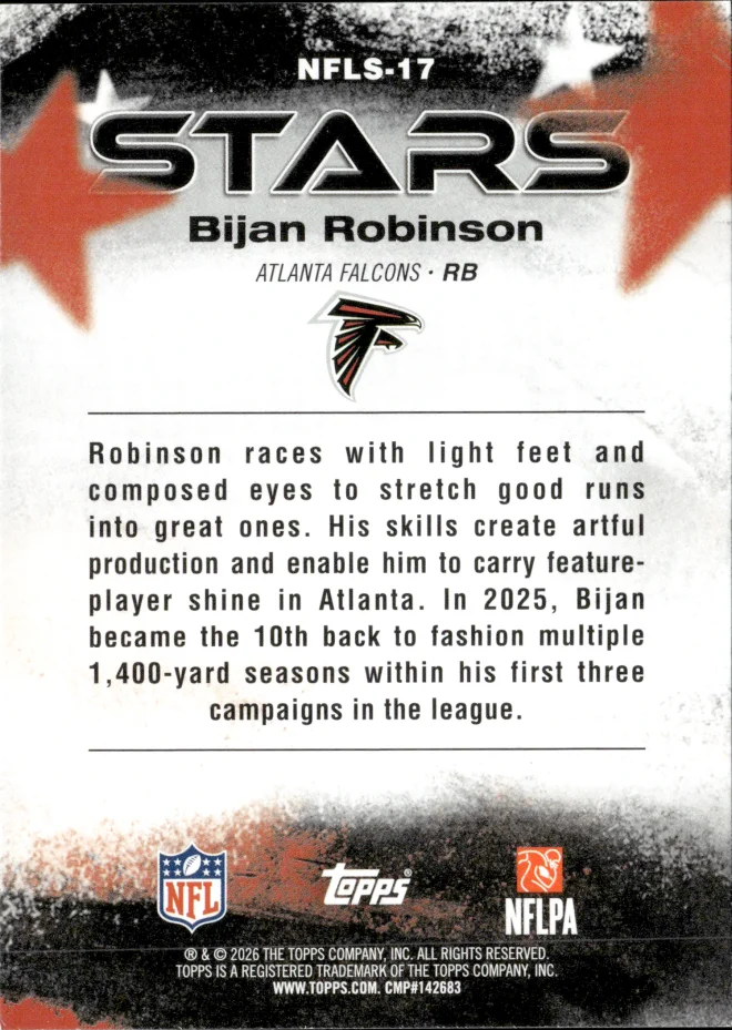 Bijan Robinson card back