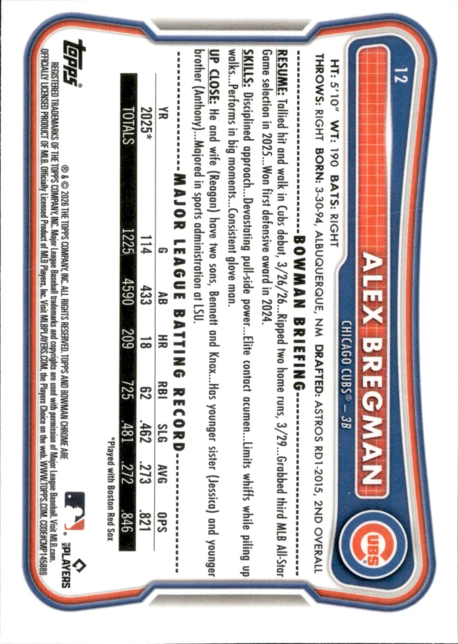 Alex Bregman card back