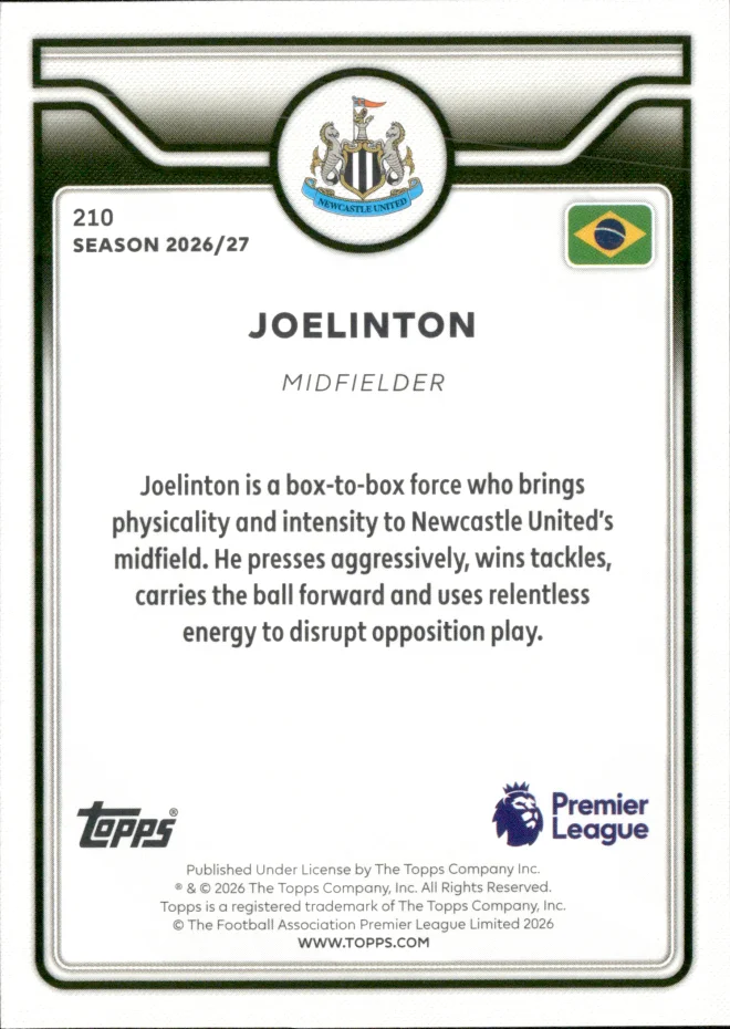 Joelinton card back
