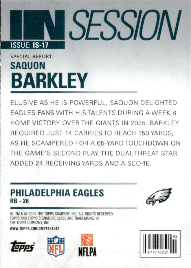 Saquon Barkley card back
