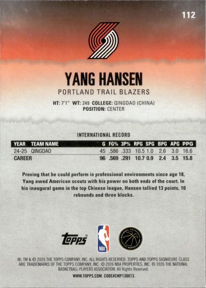 Yang Hansen card back