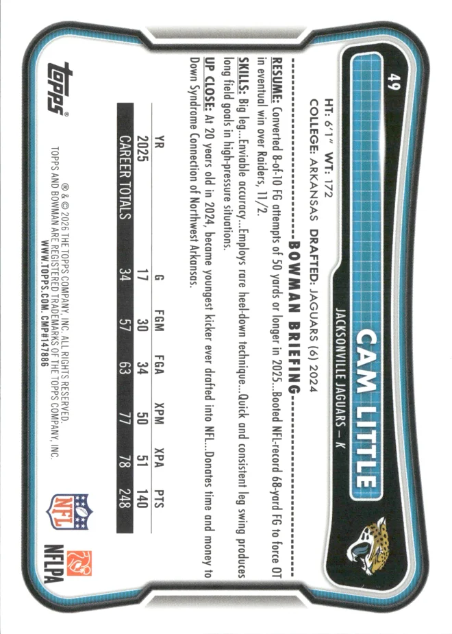 Cam Little card back