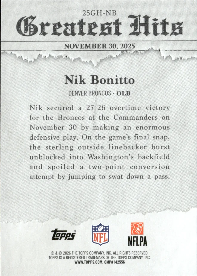 Nik Bonitto card back
