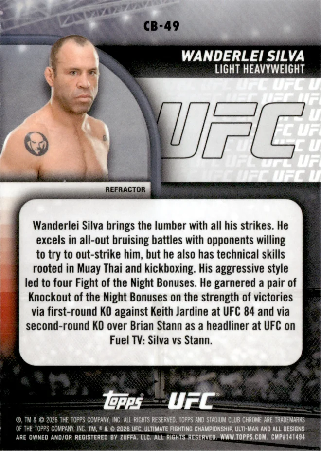 Wanderlei Silva card back