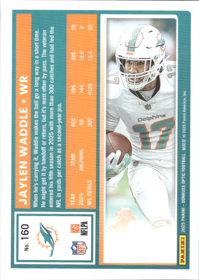Jaylen Waddle card back