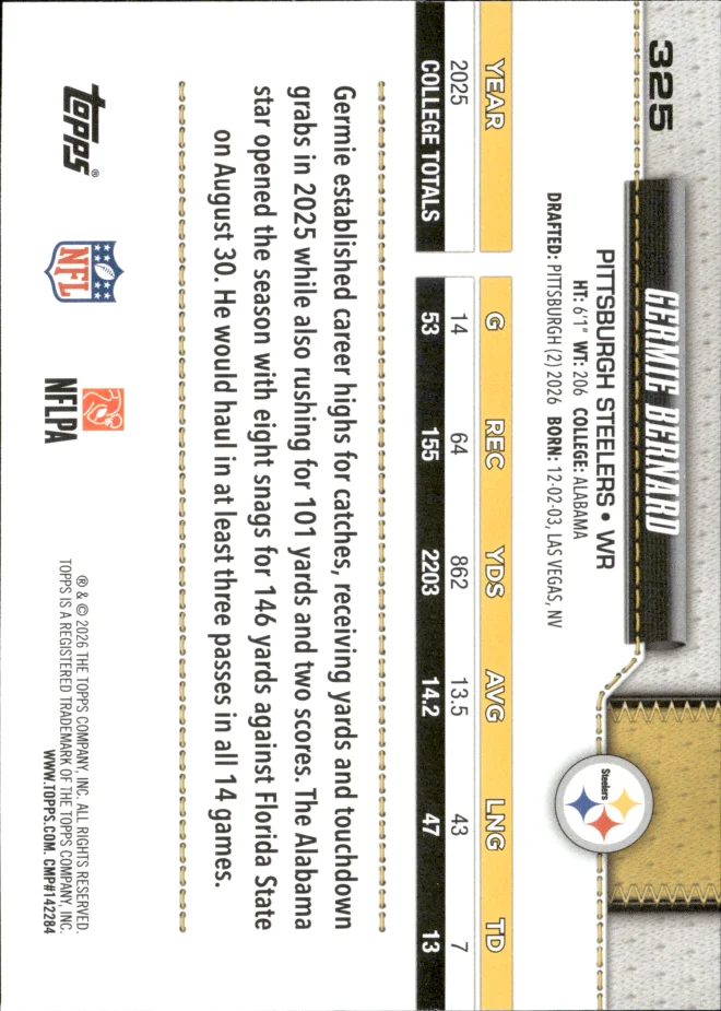 Germie Bernard card back