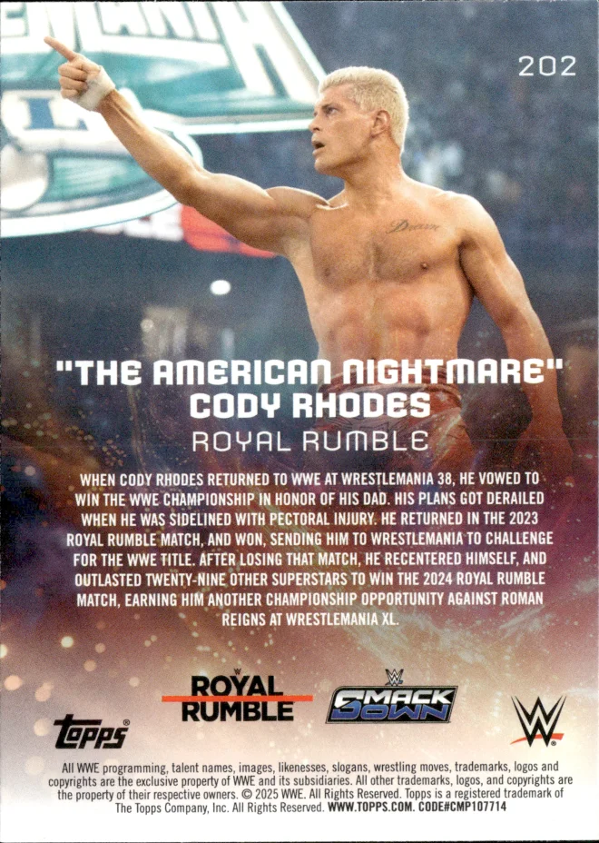 Cody Rhodes card back