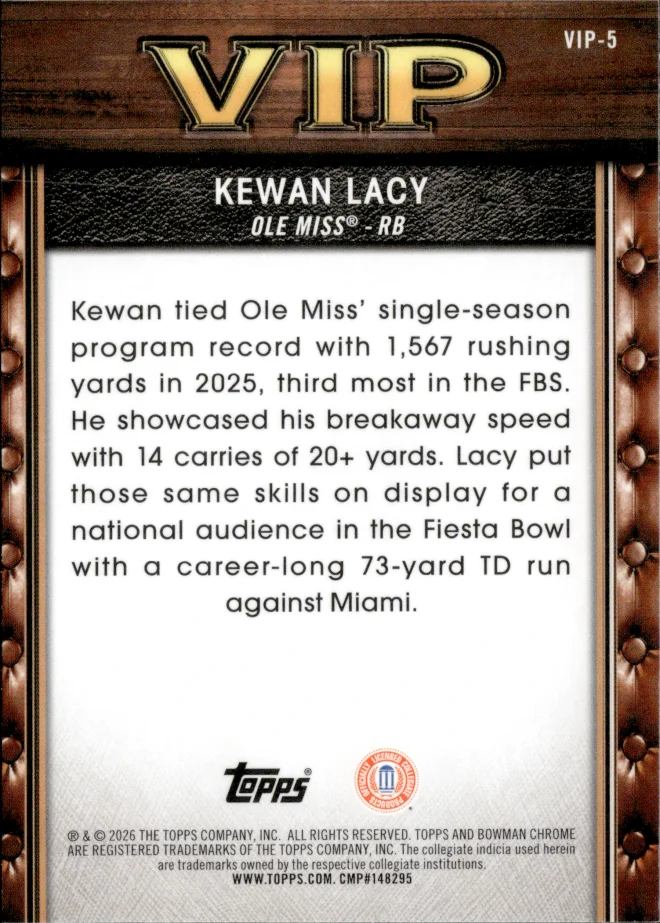 Kewan Lacy card back
