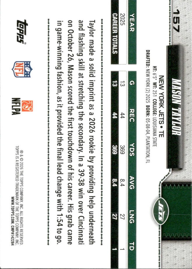 Mason Taylor card back