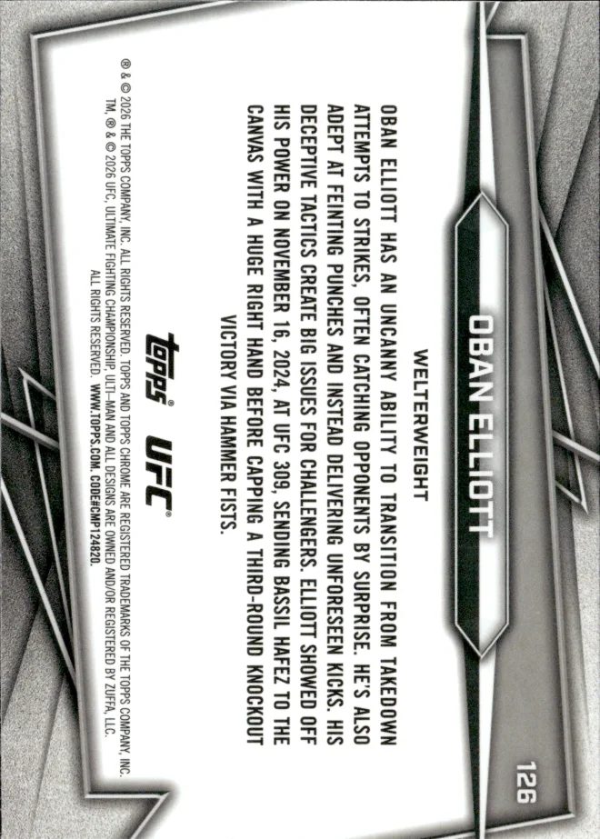 Oban Elliott card back