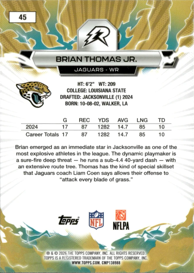Brian Thomas Jr. card back