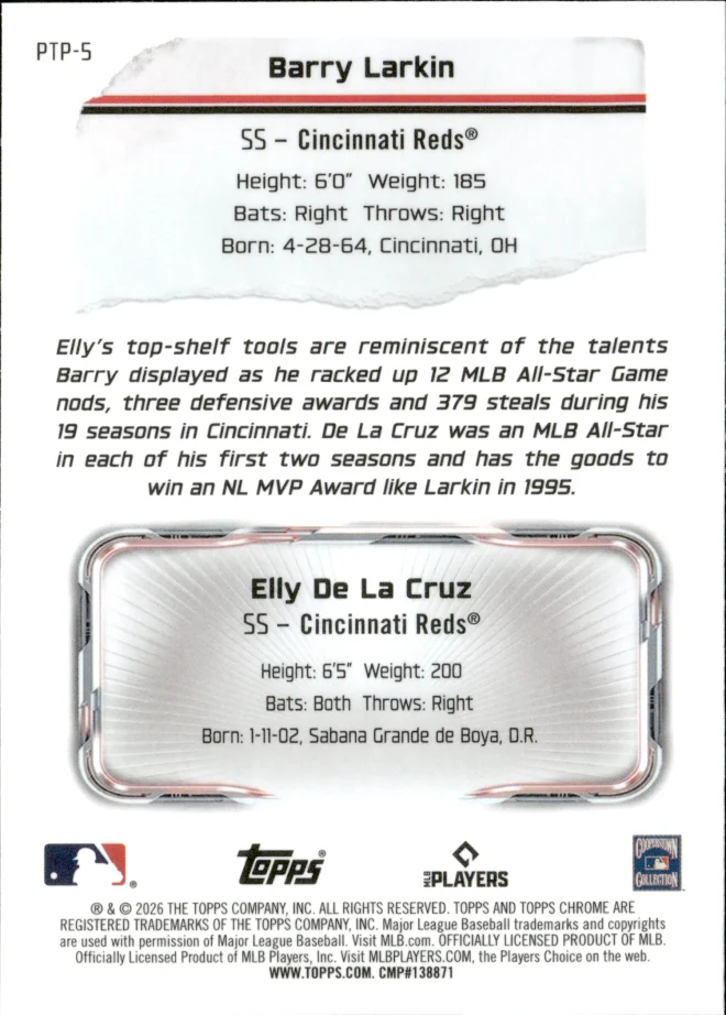 Barry Larkin / Elly De La Cruz card back