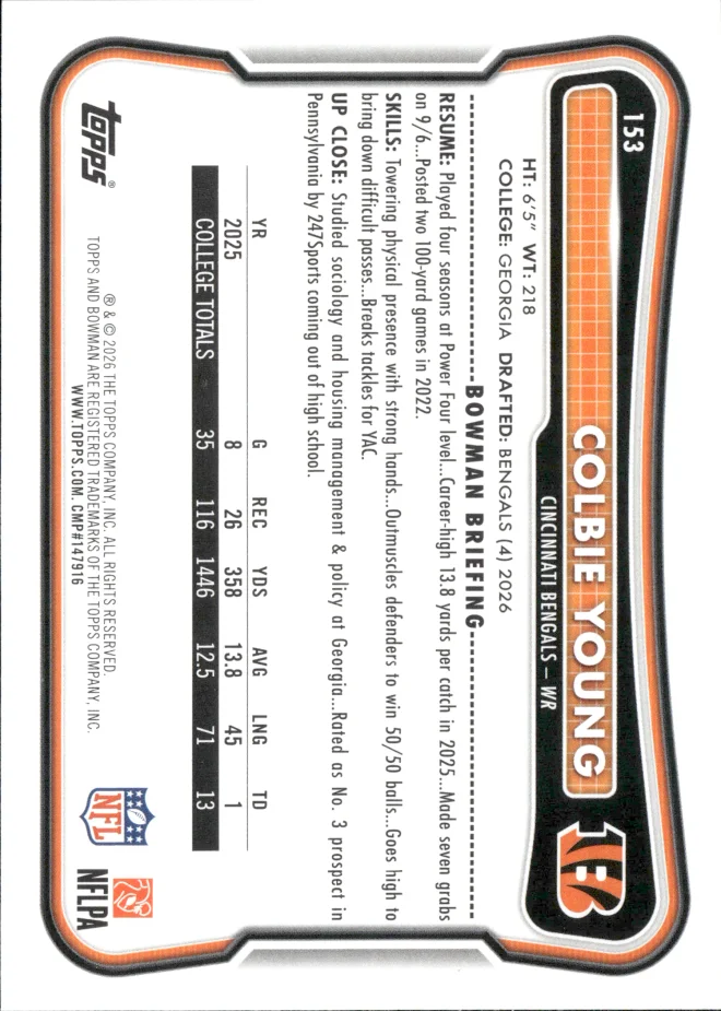 Colbie Young card back