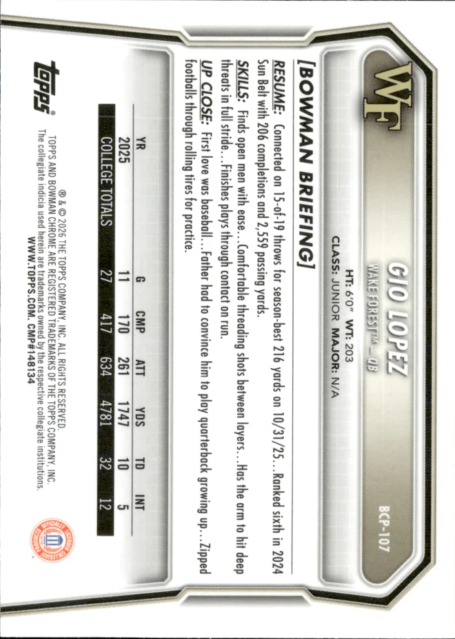 Gio Lopez card back