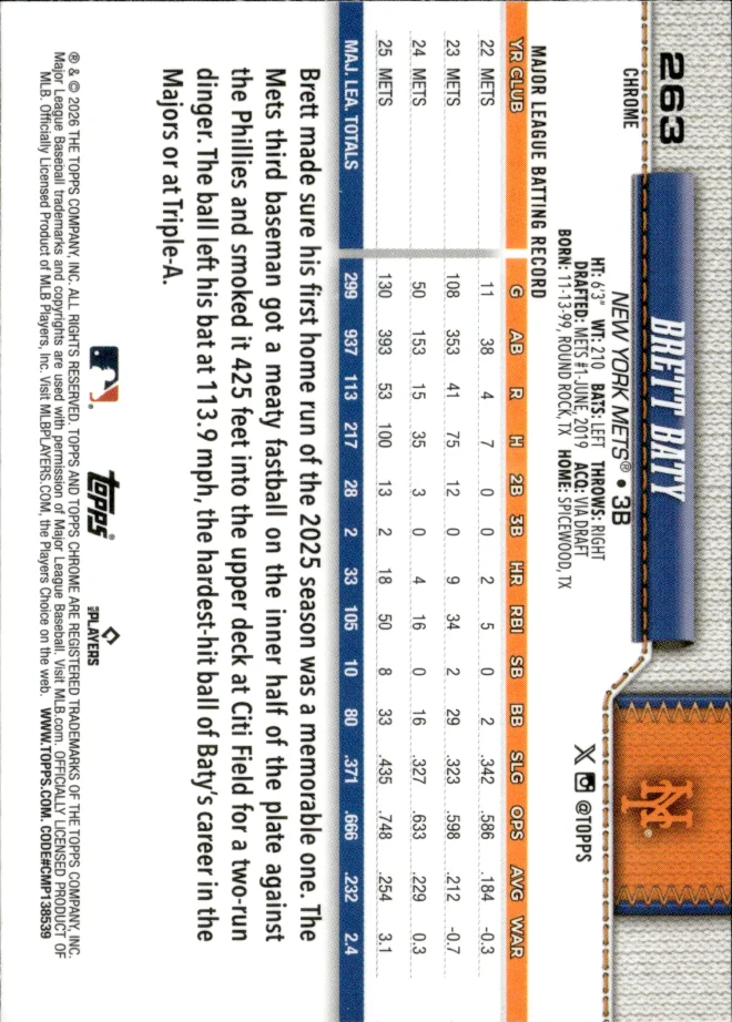 Brett Baty card back