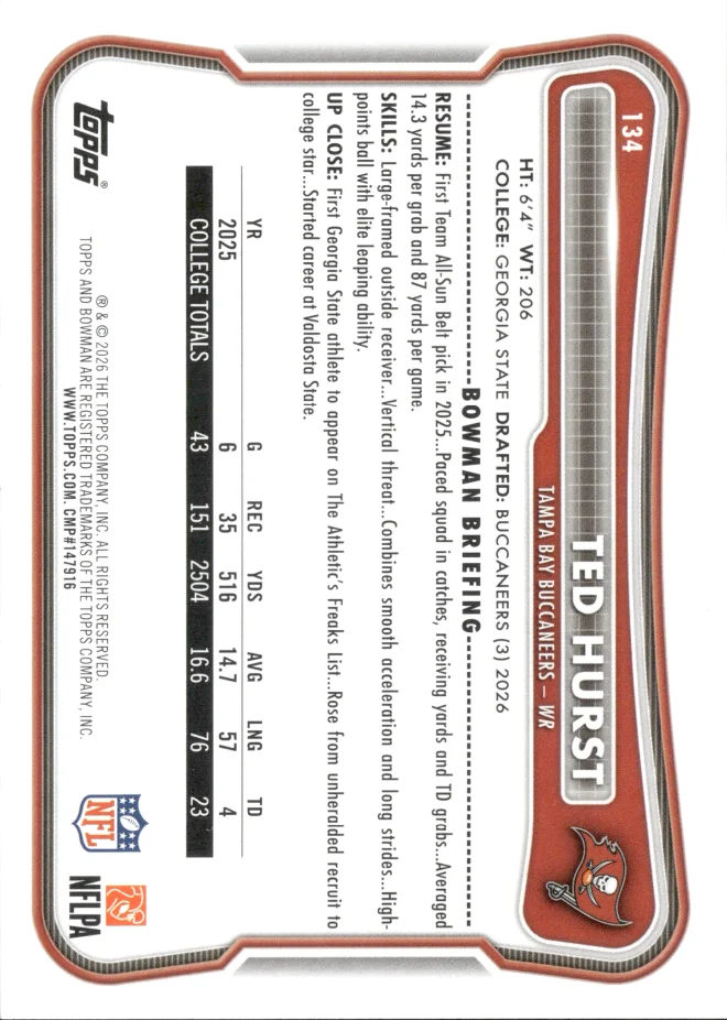 Ted Hurst card back