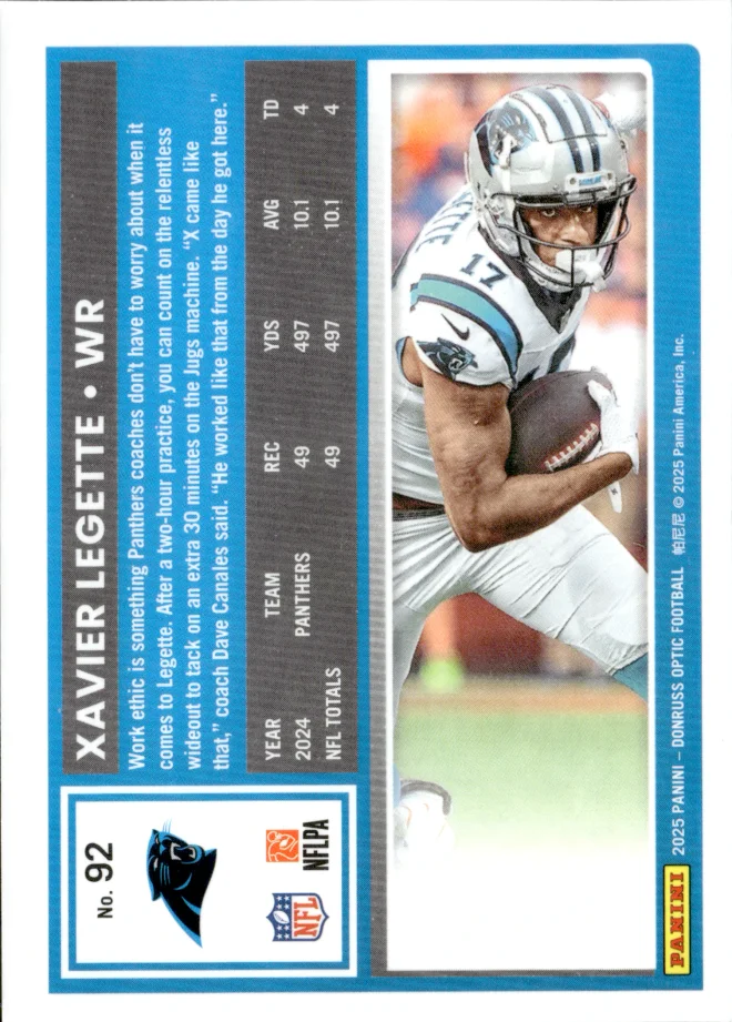 Xavier Legette card back