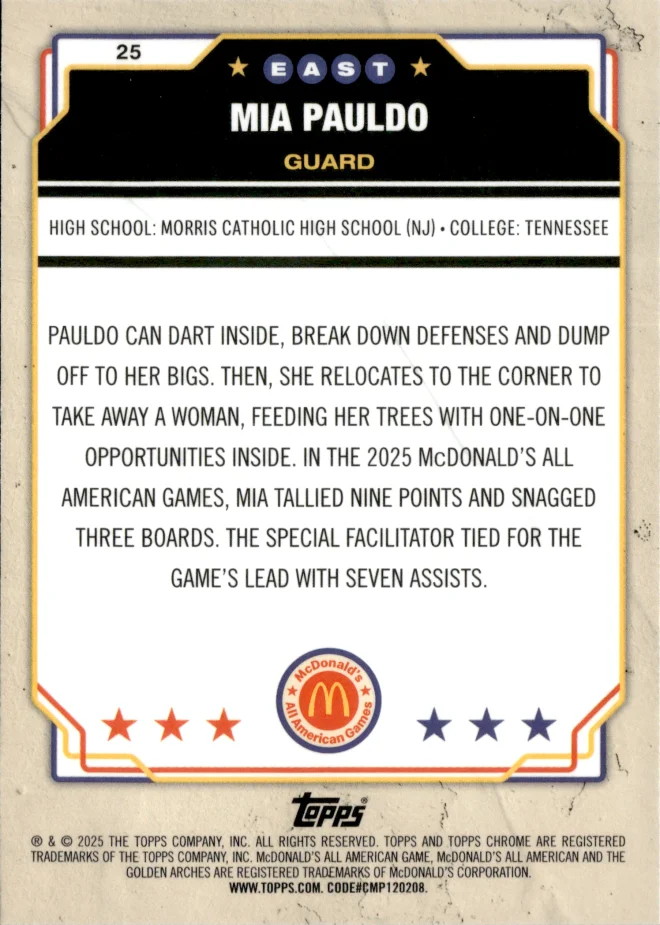 Mia Pauldo card back
