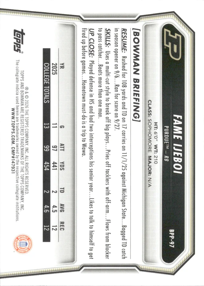 Fame Ijeboi card back