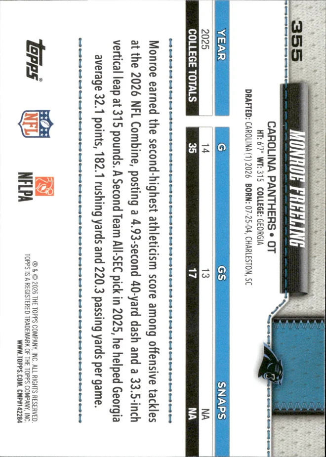 Monroe Freeling card back
