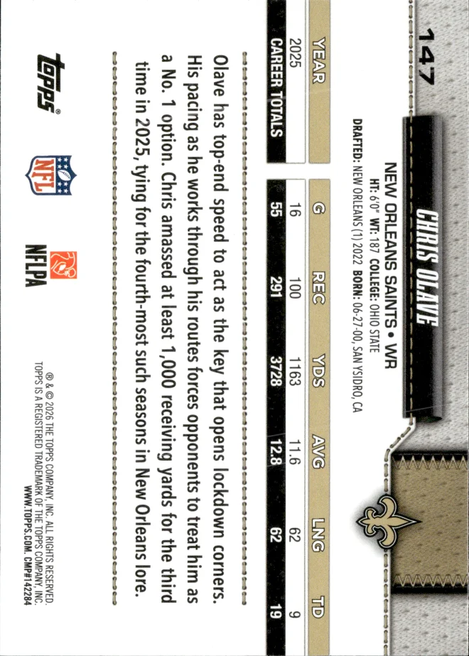 Chris Olave card back