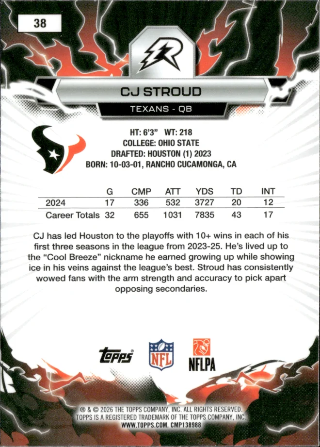 CJ Stroud card back