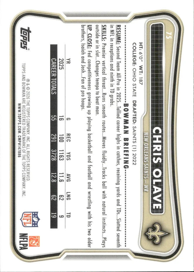 Chris Olave card back