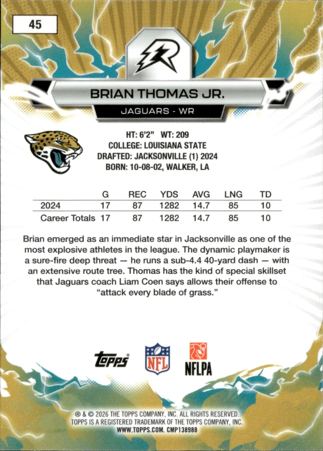Brian Thomas Jr. card back