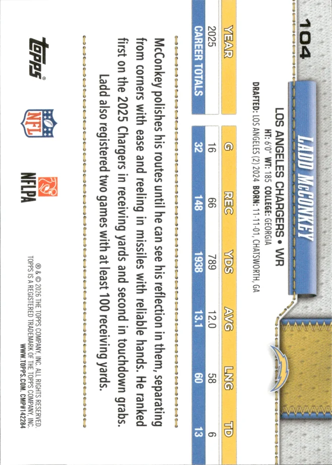 Ladd McConkey card back