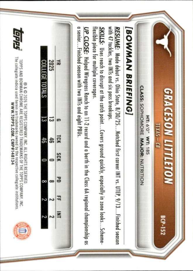 Graceson Littleton card back