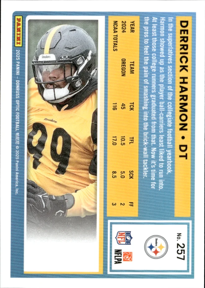 Derrick Harmon card back