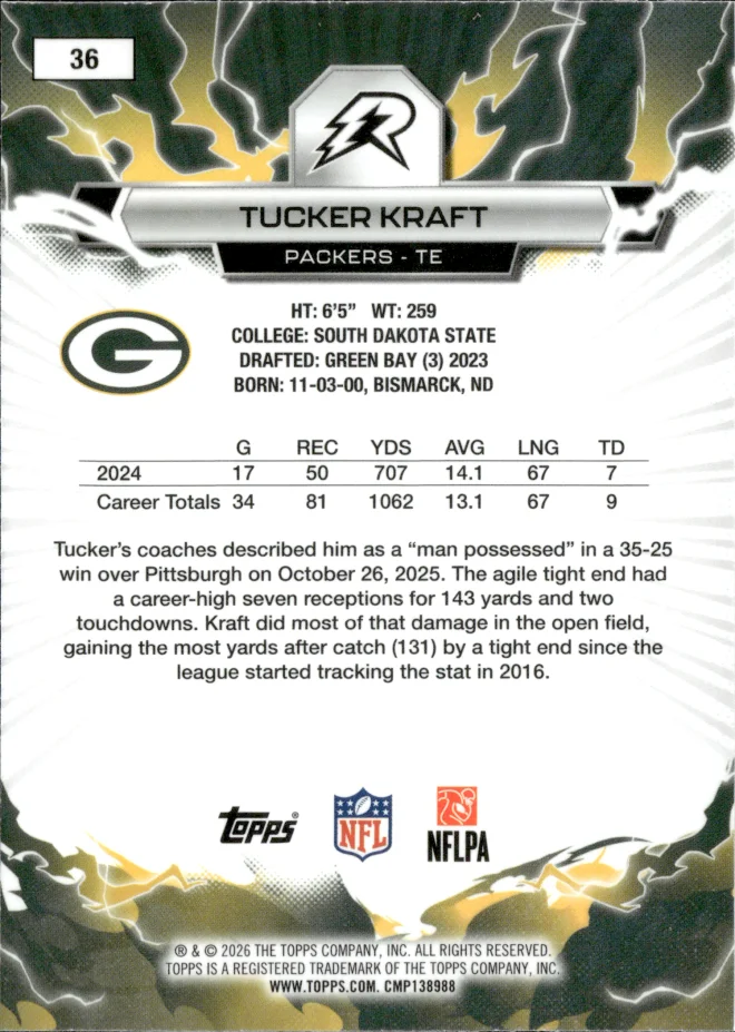 Tucker Kraft card back