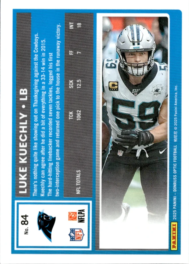 Luke Kuechly card back