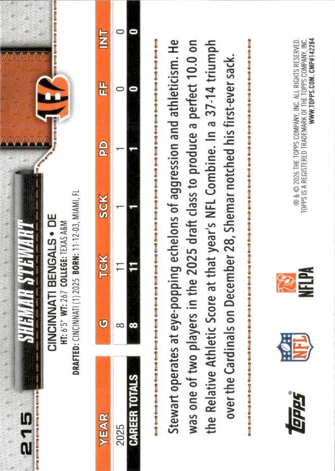 Shemar Stewart card back