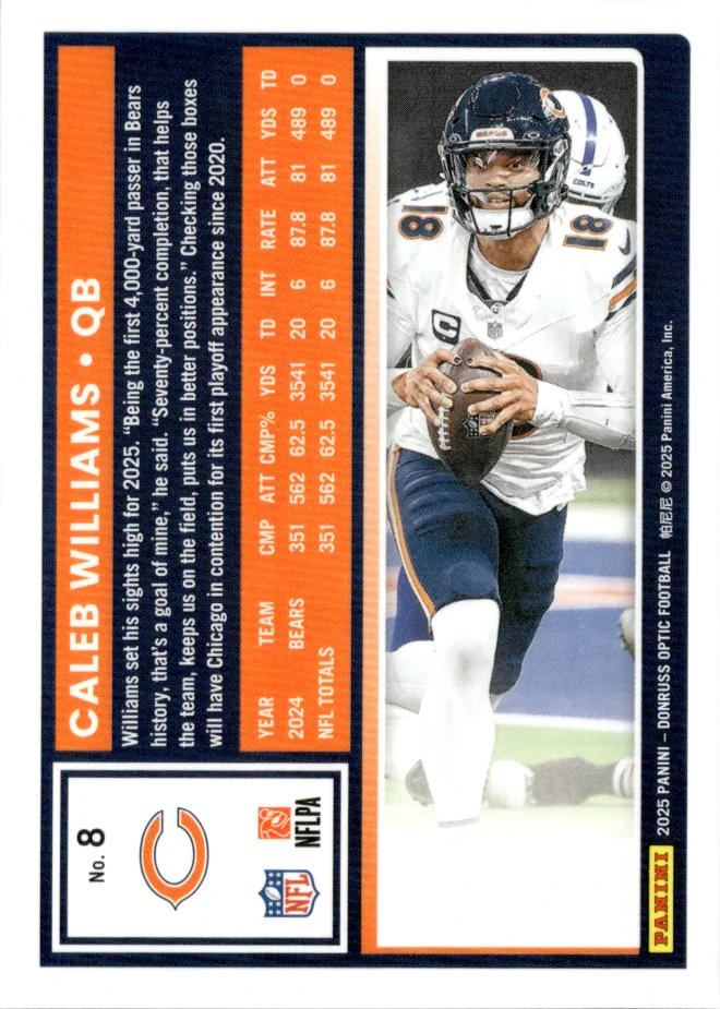Caleb Williams card back