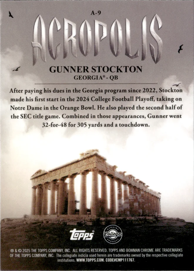 Gunner Stockton card back