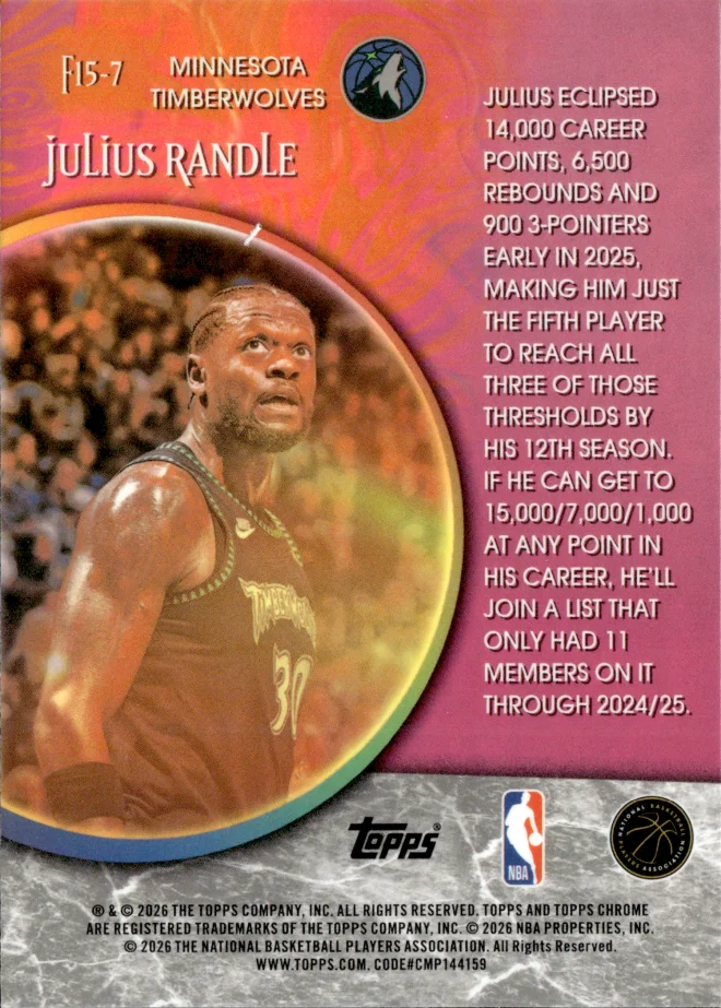 Julius Randle card back