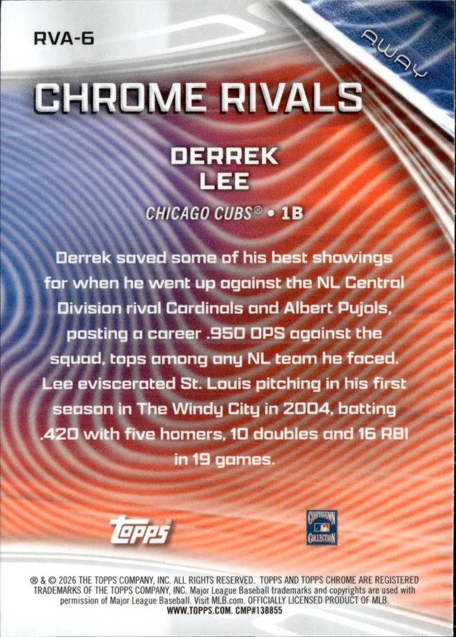 Derrek Lee card back
