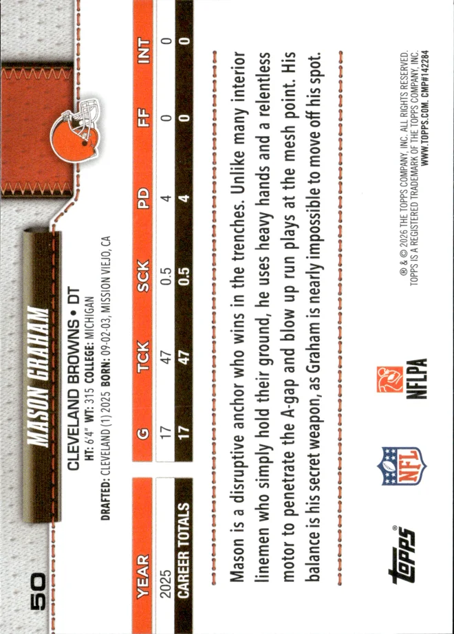 Mason Graham card back