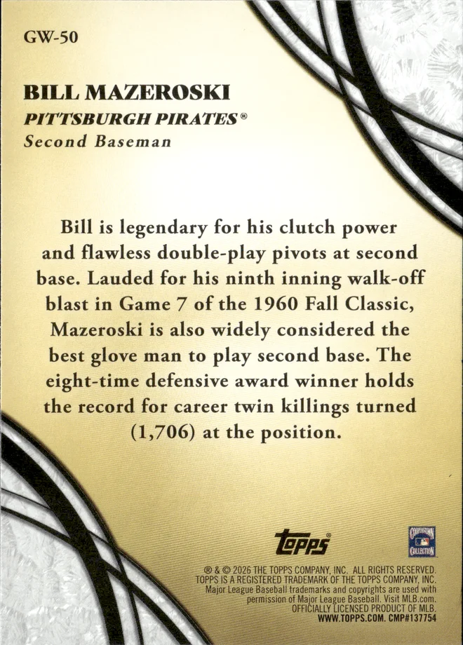 Bill Mazeroski card back