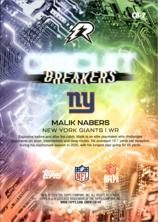 Malik Nabers card back