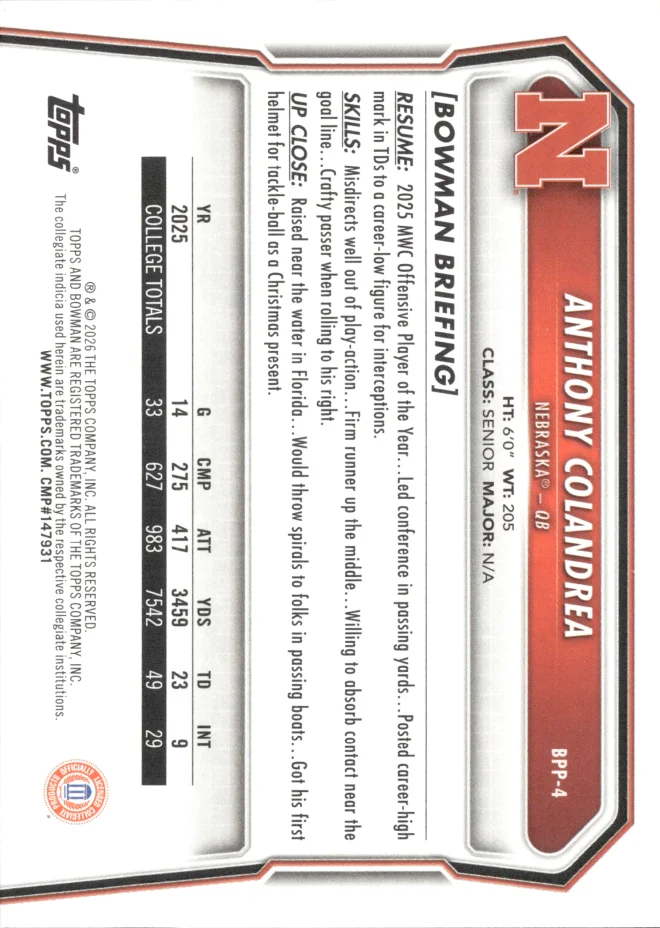 Anthony Colandrea card back