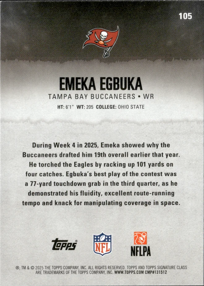 Emeka Egbuka card back