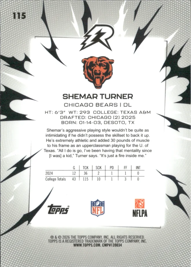 Shemar Turner card back