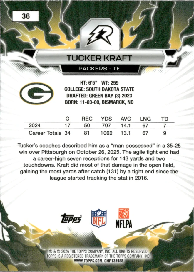 Tucker Kraft card back