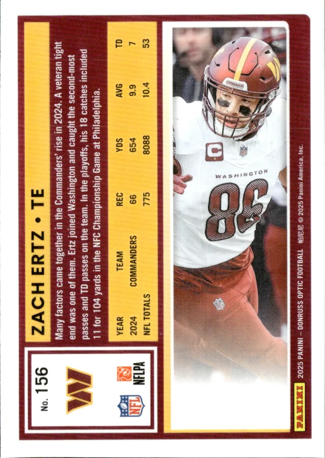 Zach Ertz card back