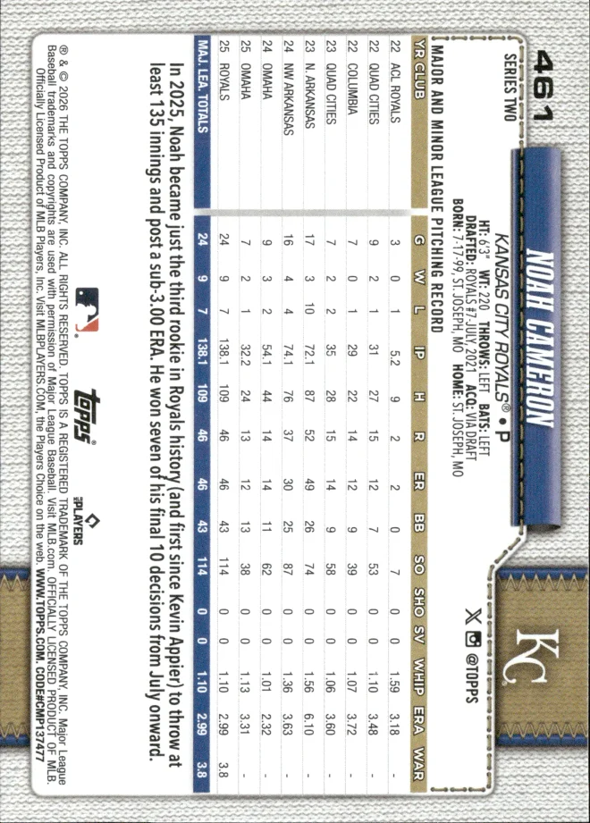 Noah Cameron card back