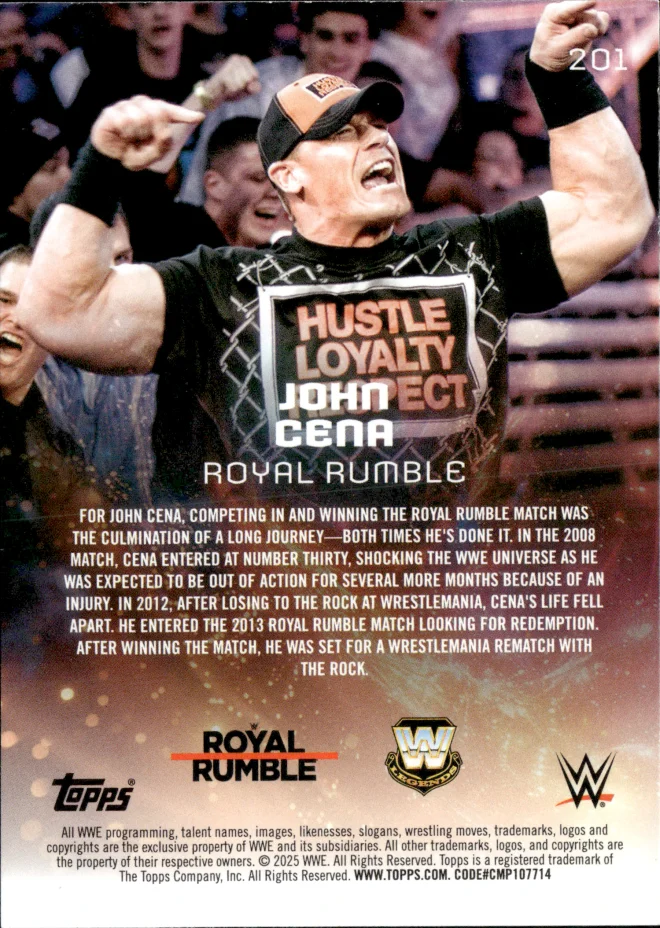 John Cena card back