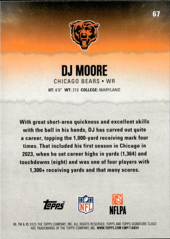 DJ Moore card back