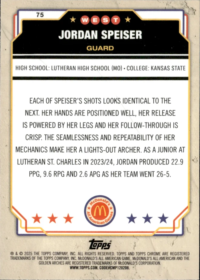 Jordan Speiser card back